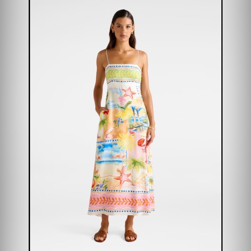 C&C California Vibrant Tropical Maxi Dress